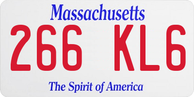 MA license plate 266KL6
