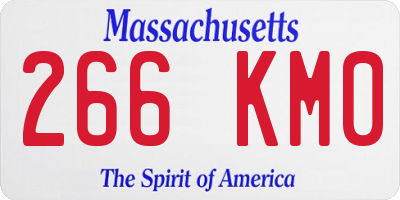 MA license plate 266KM0