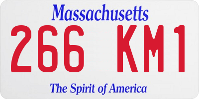 MA license plate 266KM1
