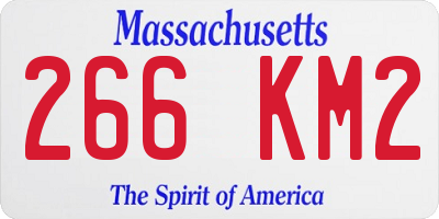 MA license plate 266KM2