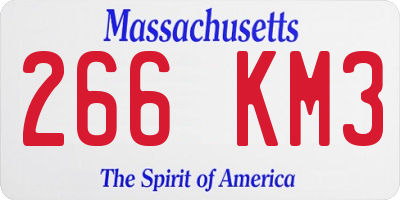 MA license plate 266KM3
