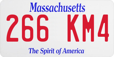 MA license plate 266KM4