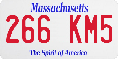 MA license plate 266KM5