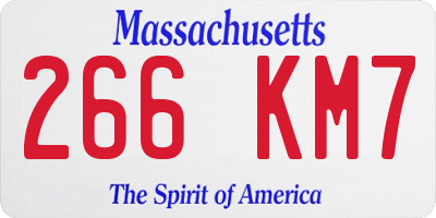 MA license plate 266KM7