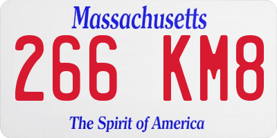 MA license plate 266KM8