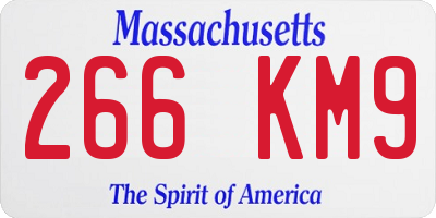MA license plate 266KM9