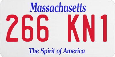 MA license plate 266KN1