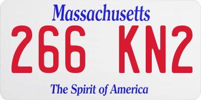 MA license plate 266KN2