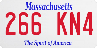 MA license plate 266KN4