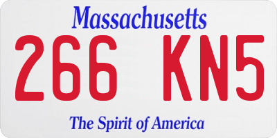 MA license plate 266KN5