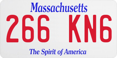 MA license plate 266KN6