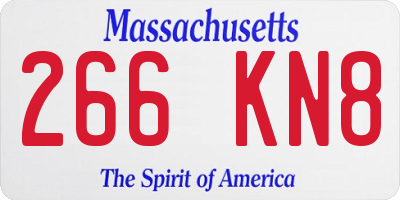 MA license plate 266KN8