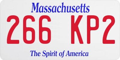 MA license plate 266KP2