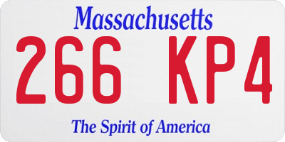 MA license plate 266KP4