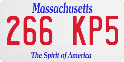 MA license plate 266KP5