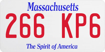 MA license plate 266KP6