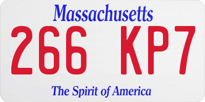 MA license plate 266KP7