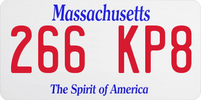 MA license plate 266KP8