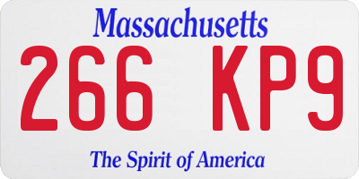 MA license plate 266KP9