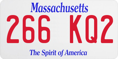MA license plate 266KQ2