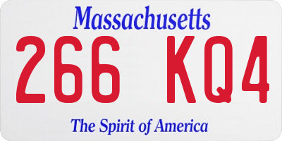 MA license plate 266KQ4