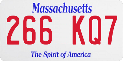 MA license plate 266KQ7