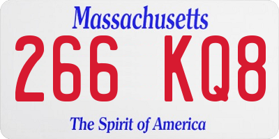 MA license plate 266KQ8