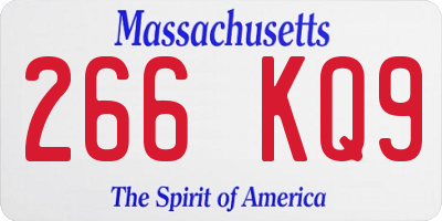 MA license plate 266KQ9
