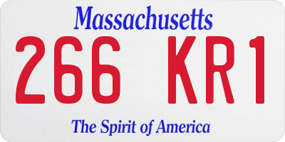 MA license plate 266KR1