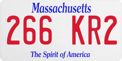 MA license plate 266KR2