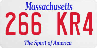 MA license plate 266KR4