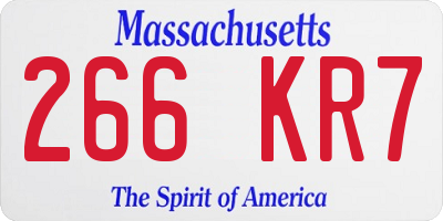 MA license plate 266KR7