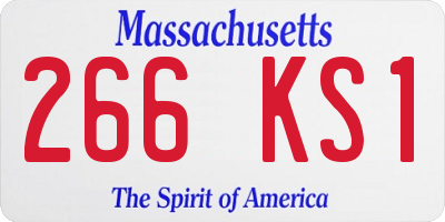 MA license plate 266KS1