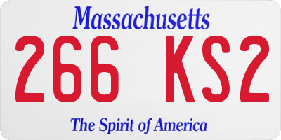 MA license plate 266KS2