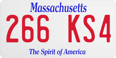 MA license plate 266KS4