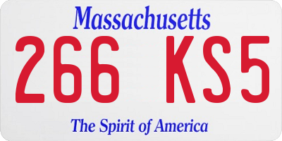 MA license plate 266KS5