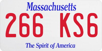 MA license plate 266KS6