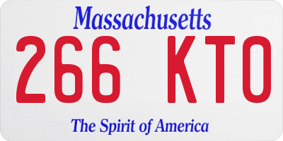 MA license plate 266KT0