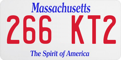 MA license plate 266KT2