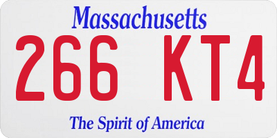 MA license plate 266KT4