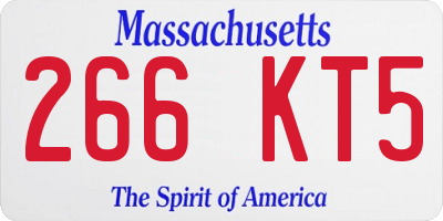 MA license plate 266KT5