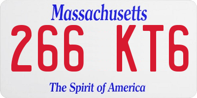 MA license plate 266KT6