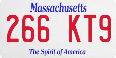 MA license plate 266KT9