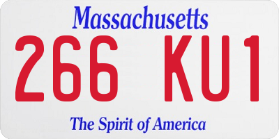 MA license plate 266KU1