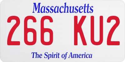 MA license plate 266KU2