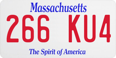 MA license plate 266KU4