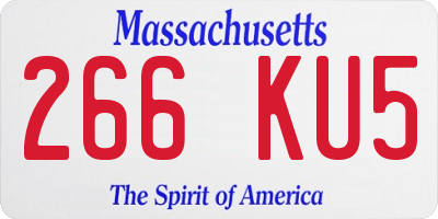 MA license plate 266KU5