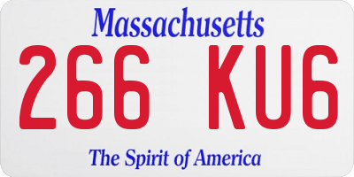 MA license plate 266KU6