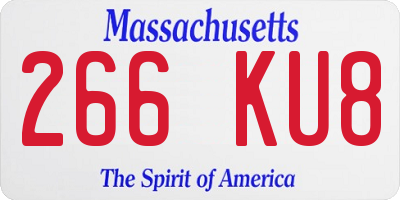 MA license plate 266KU8
