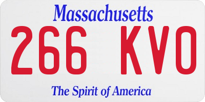 MA license plate 266KV0